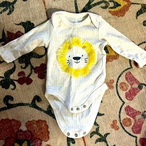 Sterling Baby Lion fringe and sage green long sleeve onesies